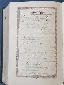 Sterbefälle in der Familienbibel
